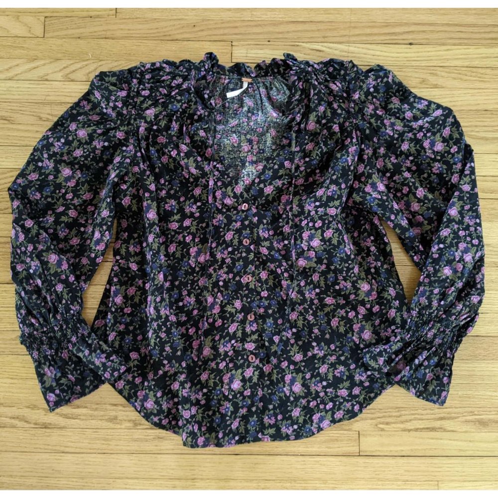 🎉LAST CHANCE🎉 NWT Free People Meant To Be Blouse / Black Combo - Picture 8 of 11